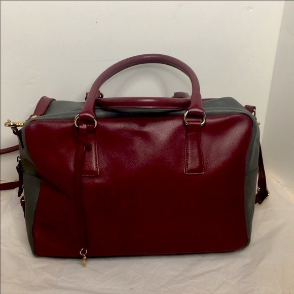 Gianni Notaro Maroon / Grey Saffiano Leather - Picture 1 of 9